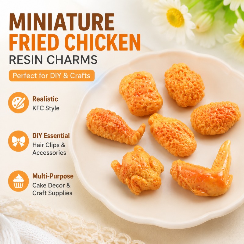 Resin Crafts - Simulated Fried Chicken Drumstick Wing Ornament