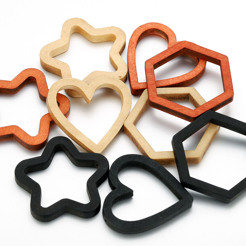 10pcs Wood Heart Square Silico - Resin Crafts recension och pris
