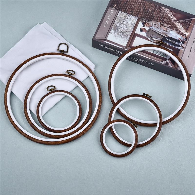Round Oval Wooden Color Embroi - Wood Ring Blank recension och pris