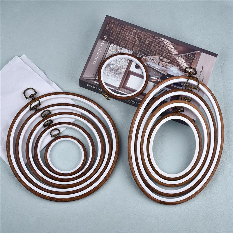 Round Oval Wooden Color Embroi - Wood Ring Blank recension och pris
