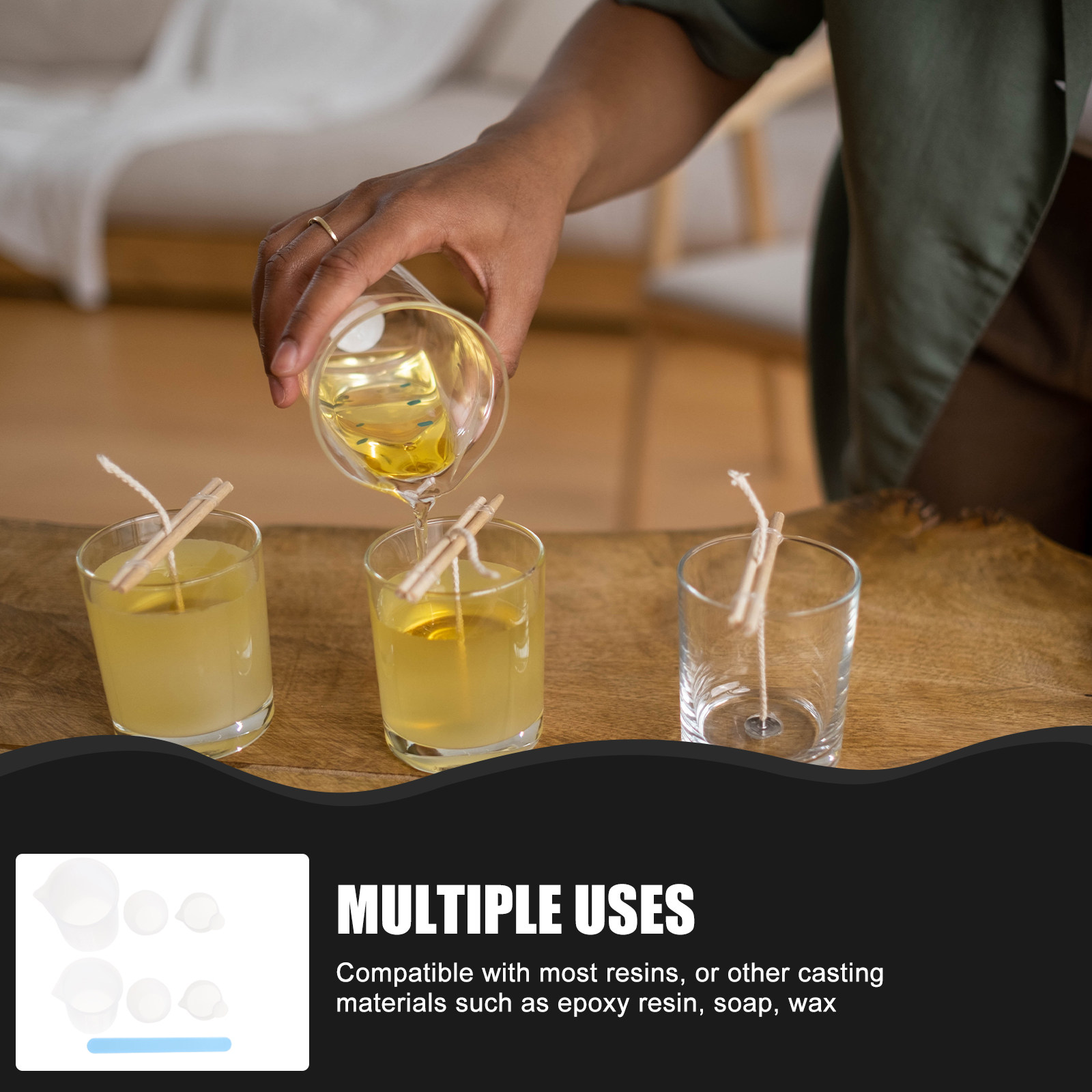 1Set Silicone DIY Epoxy Dispen - Mixing Cup Silicone recension och pris