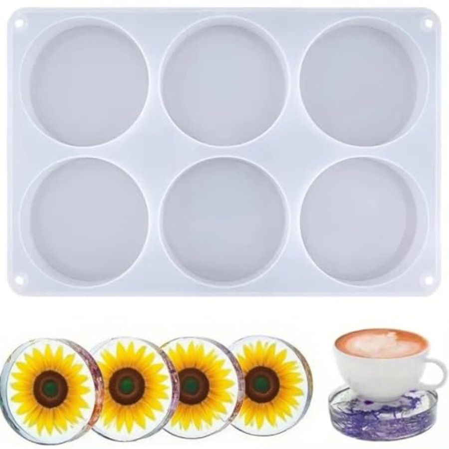6-Cavity Deep Round Coaster Si - Coaster Mold Round recension och pris
