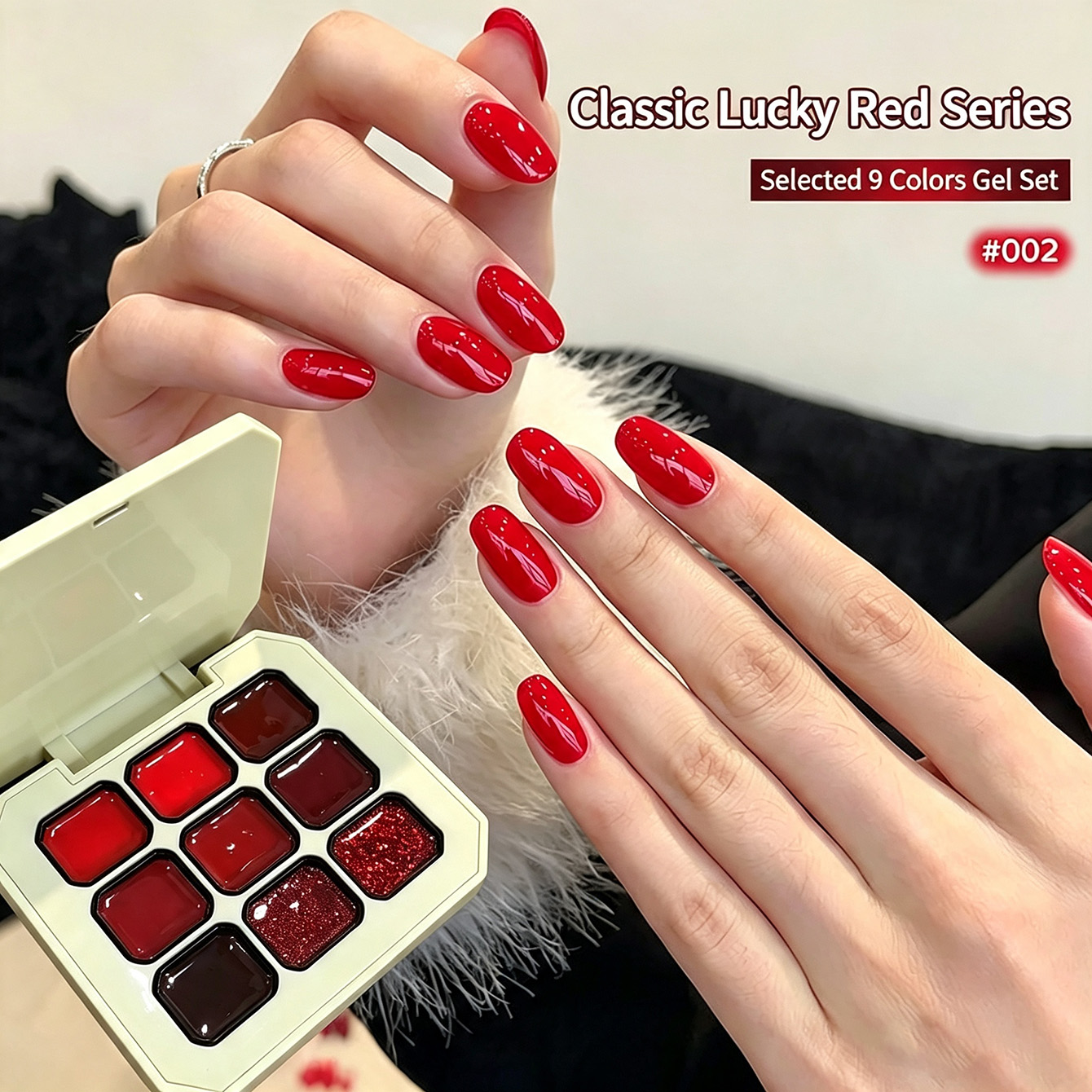 9 Colors Classic Red Solid Nai - Resin Glitter Pack recension och pris