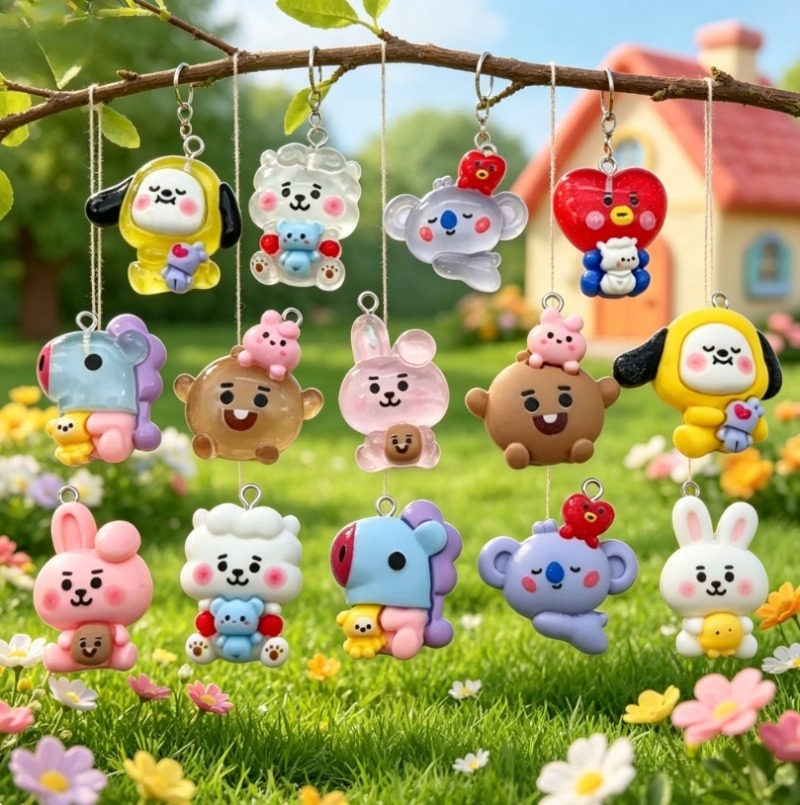 7pcs BT21 Resin Cartoon Charm  - Resin Crafts recension och pris