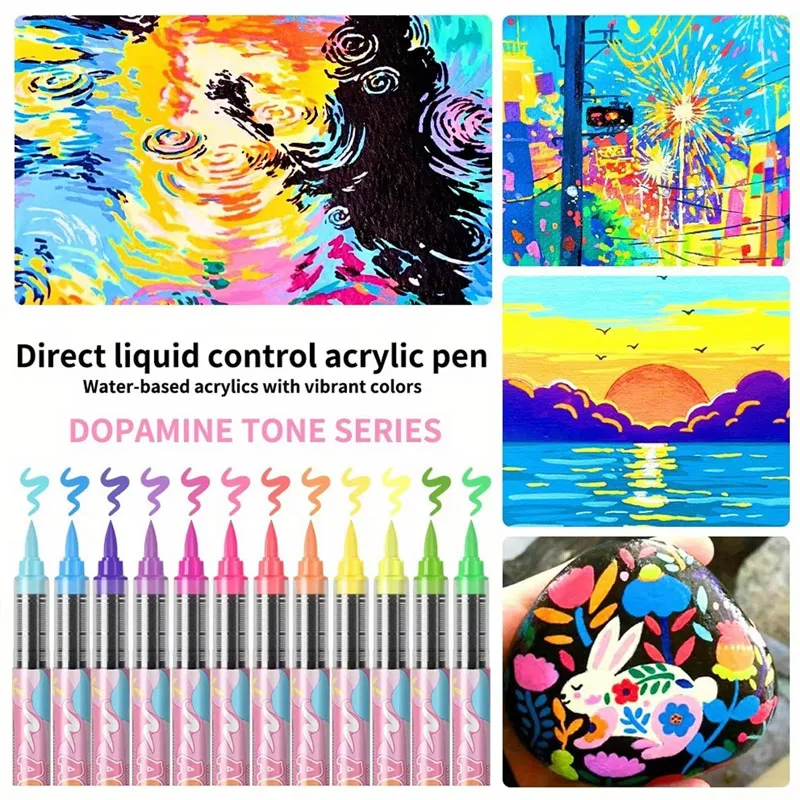 12 Colors Acrylic Markers Soft - Copic Marker Sketch recension och pris